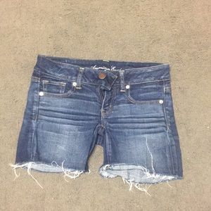 American Eagle midi stretch jean shorts